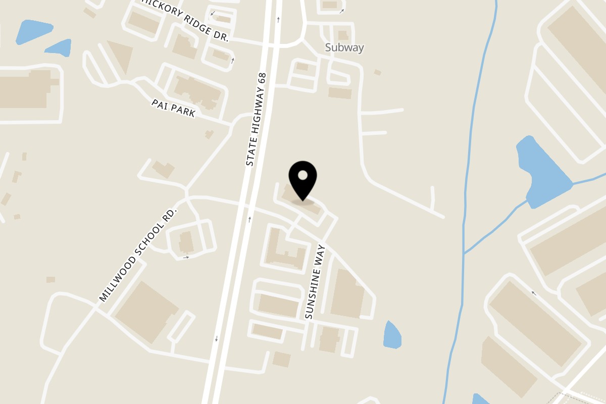Map showing the location of Shukkranaa on 500 Americhase Dr H in Greensboro